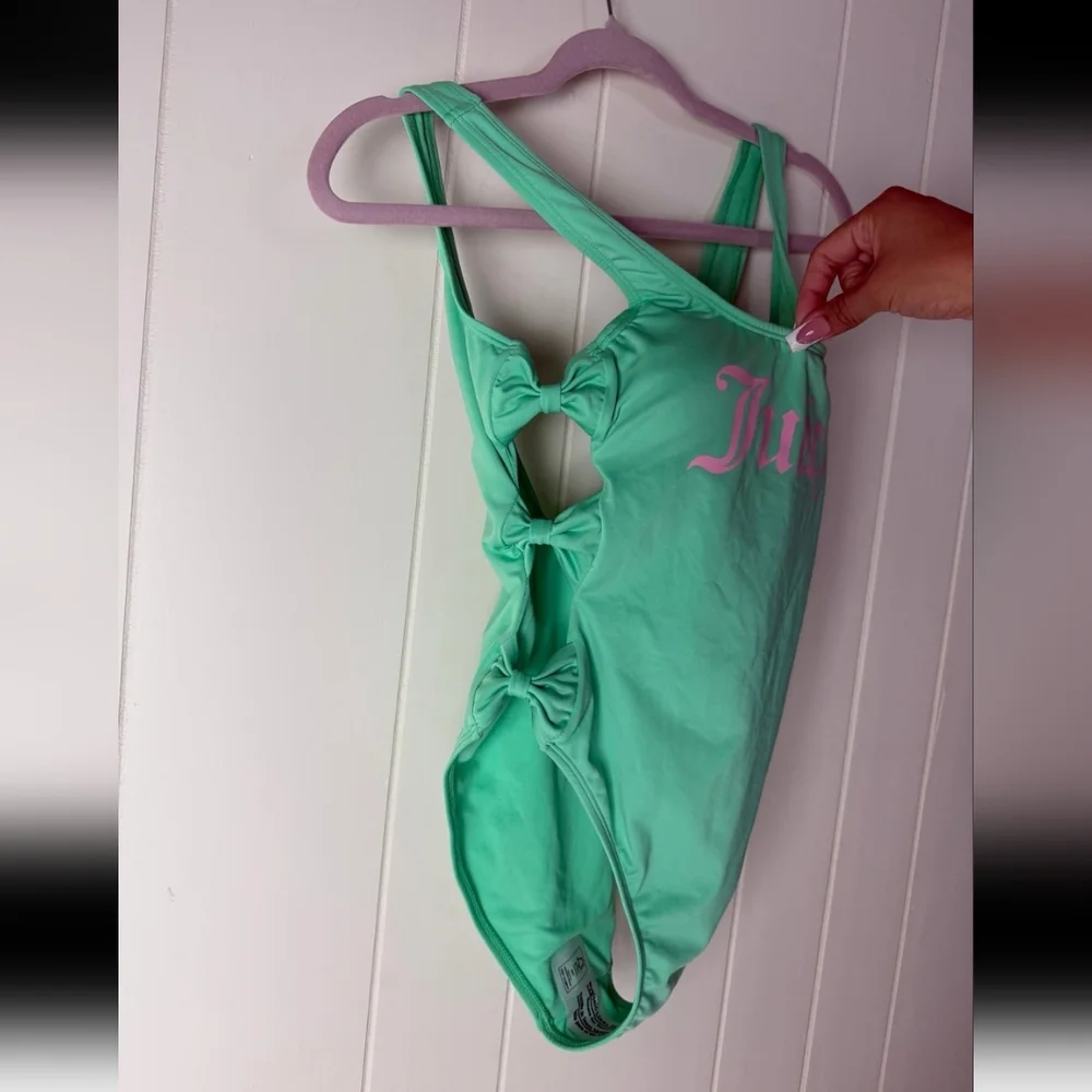 JUICY COUTURE mint Green Side Bows One Piece Bathing Suit - Picture 3 of 8